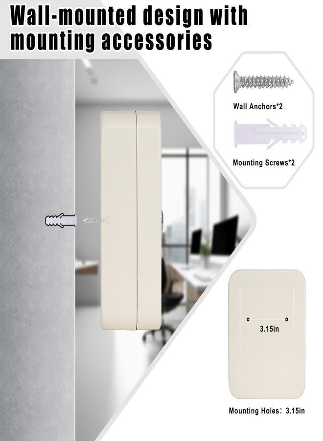 KYODOLED خزانة مفاتيح معدنية من KYODOLED تُثبت على الحائط، منظم مفاتيح قابل للقفل، صندوق تخزين مفاتيح بقفل رمز، إدارة مفاتيح مع قفل، 7.87 بوصة × 6.29 بوصة × 3.14 بوصة (بيج، 20 مفتاحًا) - Image 5